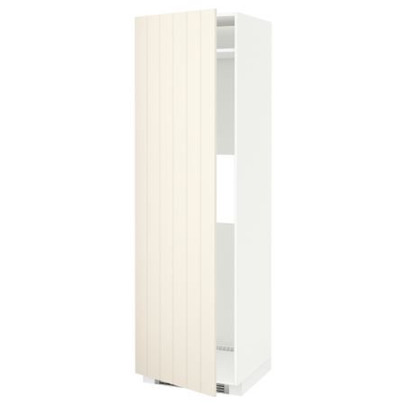 Высокий шкаф для холодильника или морозильника, с дверцами МЕТОД, белый, Хитарп белый с оттенком (60x60x200 см)