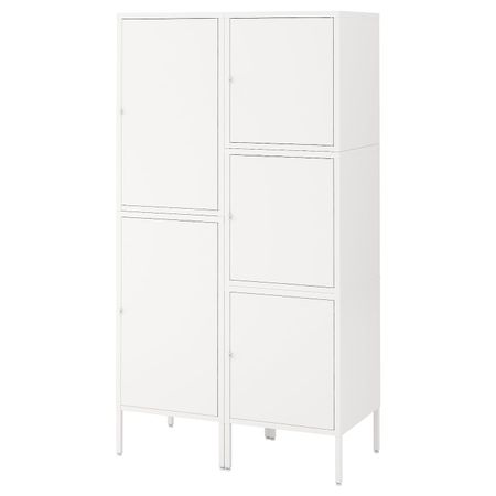 Комбинация для хранения с дверцами, белый 90x47x167 см IKEA HÄLLAN ХЭЛЛАН 592.495.22