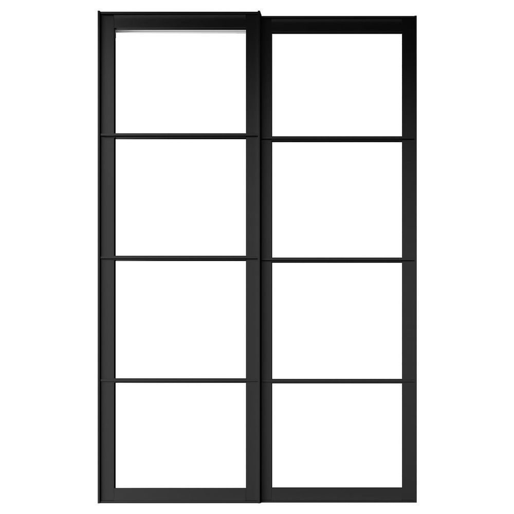 Рама для раздвижной дверец, с направляющими, 2 шт, черный 150x236 см IKEA PAX ПАКС 403.665.73 - схема-чертеж с размерами