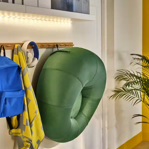 BRÄNNBOLL БРЭННБОЛЛ Надувное геймерское кресло - ярко-зеленый - схема-чертеж с размерами