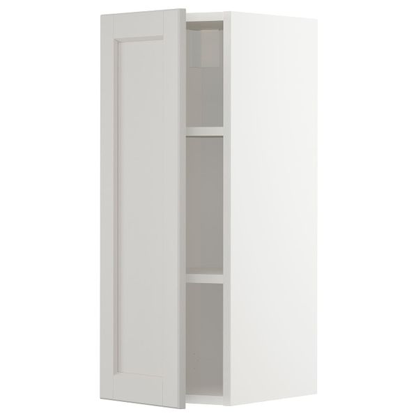 Шкаф навесной с полкой, белый/Лерхюттан светло-серый 30x80 см IKEA METOD МЕТОД 993.014.43 - схема-чертеж с размерами