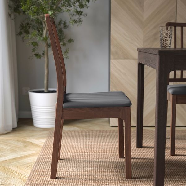 Стул, коричневый, Hakebo темно-серый IKEA EKEDALEN ЛЕН ЭКЕДАЛЕН 094.293.56 - фото 3