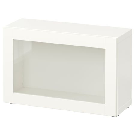 Стеллаж со стеклянной дверью БЕСТО, Синдвик белый (60x20x38 см)