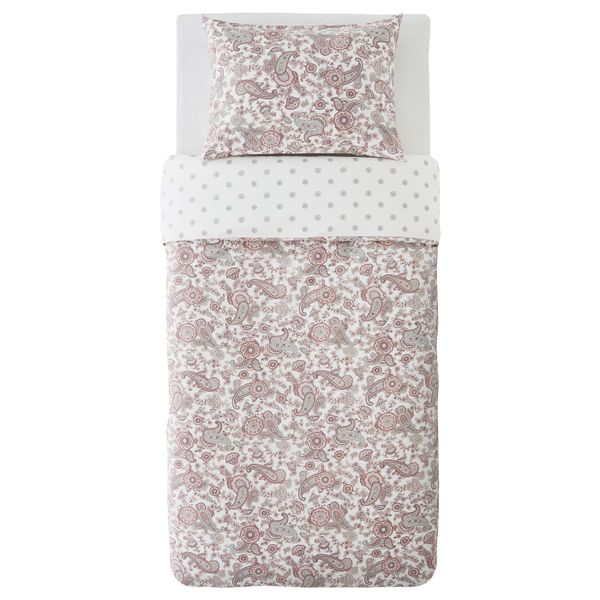 Пододеяльник и 1 наволочка, розовый 150x200/50x70 см IKEA RENBLOMMA РЕНБЛОММА 403.944.58 - схема-чертеж с размерами