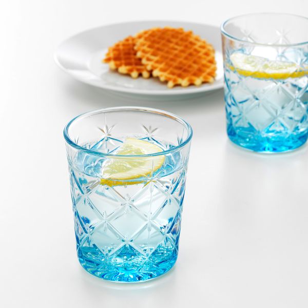 Стакан, с рисунком/синий 28 сл 6 шт IKEA ФЛИМРА 803.927.25 - схема-чертеж с размерами