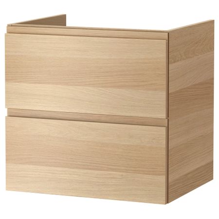 Шкаф для раковины с 2 ящиками, 60x47x58 см, под беленый дуб IKEA GODMORGON ГОДМОРГОН 602.261.95