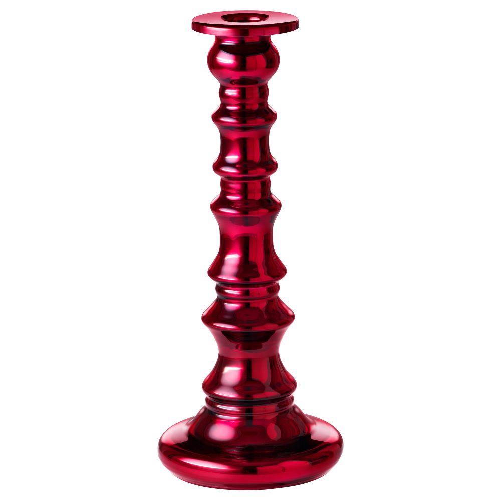 Подсвечник ШИММЕР, стекло, красный (28 см) - фото 1