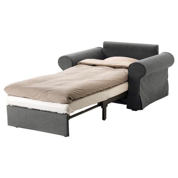 Кресло-кровать БАККАБРУ / МАРИЕБЮ, Сванби серый - схема-чертеж с размерами