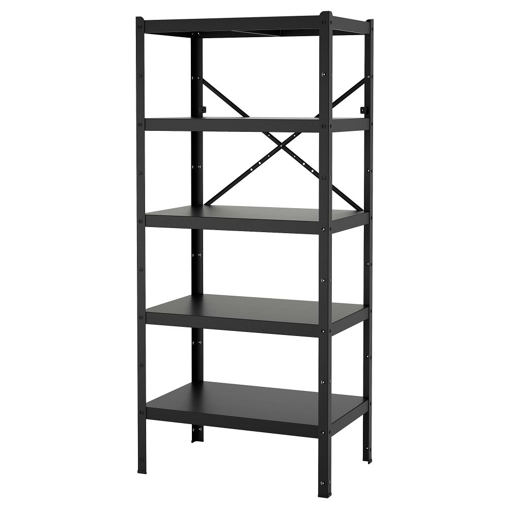 Стеллаж, черный, 85x55x190 см IKEA BRORINGE БРУР-ИНГЕ 694.717.38 - фото 1