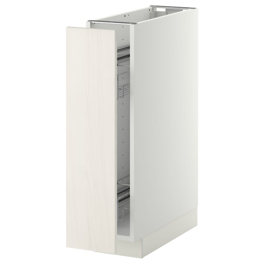 Напольный шкаф, выдвижной внутрений элемент МЕТОД, белый, Росдаль белый (20x60 см) - схема-чертеж с размерами