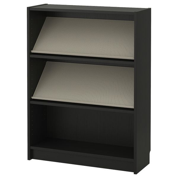 Стеллаж с наклонной полкой, черно-коричневый/бежевый 80x28x106 см IKEA БИЛЛИ / БОТТНА 692.792.26 - фото 1