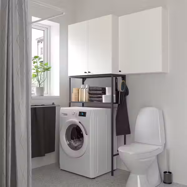 ENHET Комбинация д/хранения - антрацит/белый 140x32x204 см - фото 2