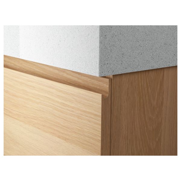 Шкаф для раковины с 2 ящиками ГОДМОРГОН / БРОВИКЕН, под беленый дуб, светло-серый (60x49x68 см) - фото 4