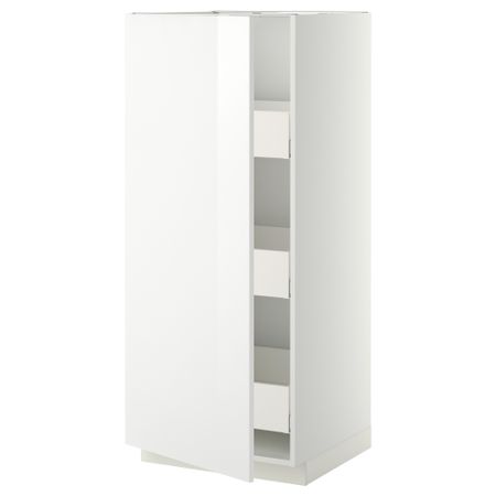 Высокий шкаф с ящиками МЕТОД / МАКСИМЕРА, белый, Рингульт белый