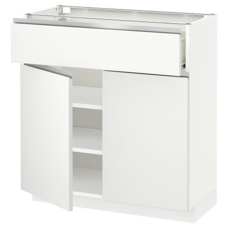 Напольный шкаф + ящик, 2 дверцы МЕТОД / ФОРВАРА, белый, Нодста белый
