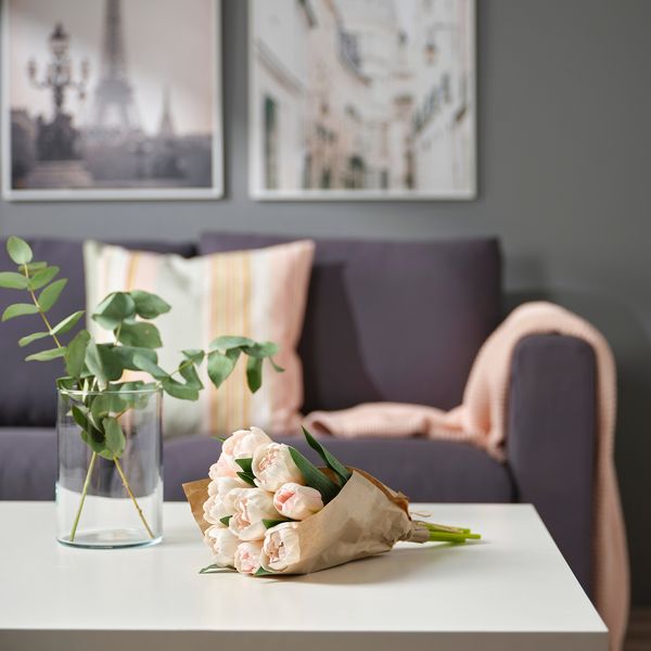 Искусственный букет, 35 см, для дома, улицы/Тюльпан светло-розовый IKEA SMYCKA СМИККА 105.357.37 - фото 4