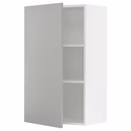 METOD Навесной шкаф с полками - белый/Havstorp светло-серый 60x100 см