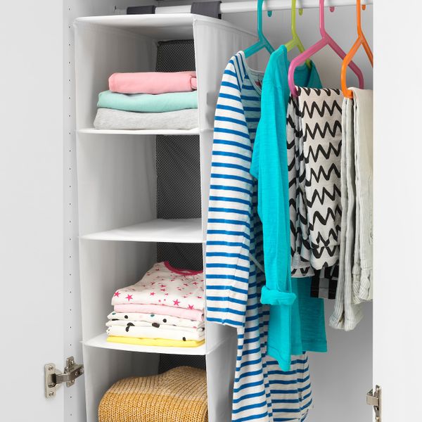 Модуль для хранения с 5 отделениями, белый 25x40x98 см IKEA RASSLA РАССЛА 904.213.41 - схема-чертеж с размерами