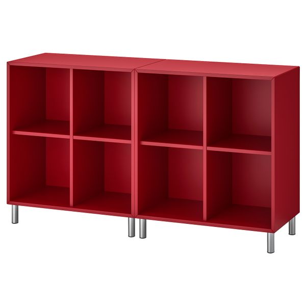 Комбинация шкафов с ножками, красный 140x35x80 см IKEA ЭКЕТ 792.864.86 - фото 1