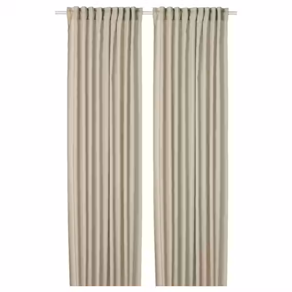 DYTÅG Гардины, 2 шт. - бежевый/с лентой 145x300 см - фото 1