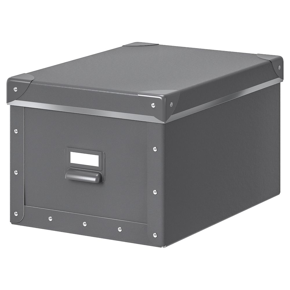 Коробка с крышкой, темно-серый 25x36x20 см IKEA ФЬЕЛЛА 703.956.68 - фото 1