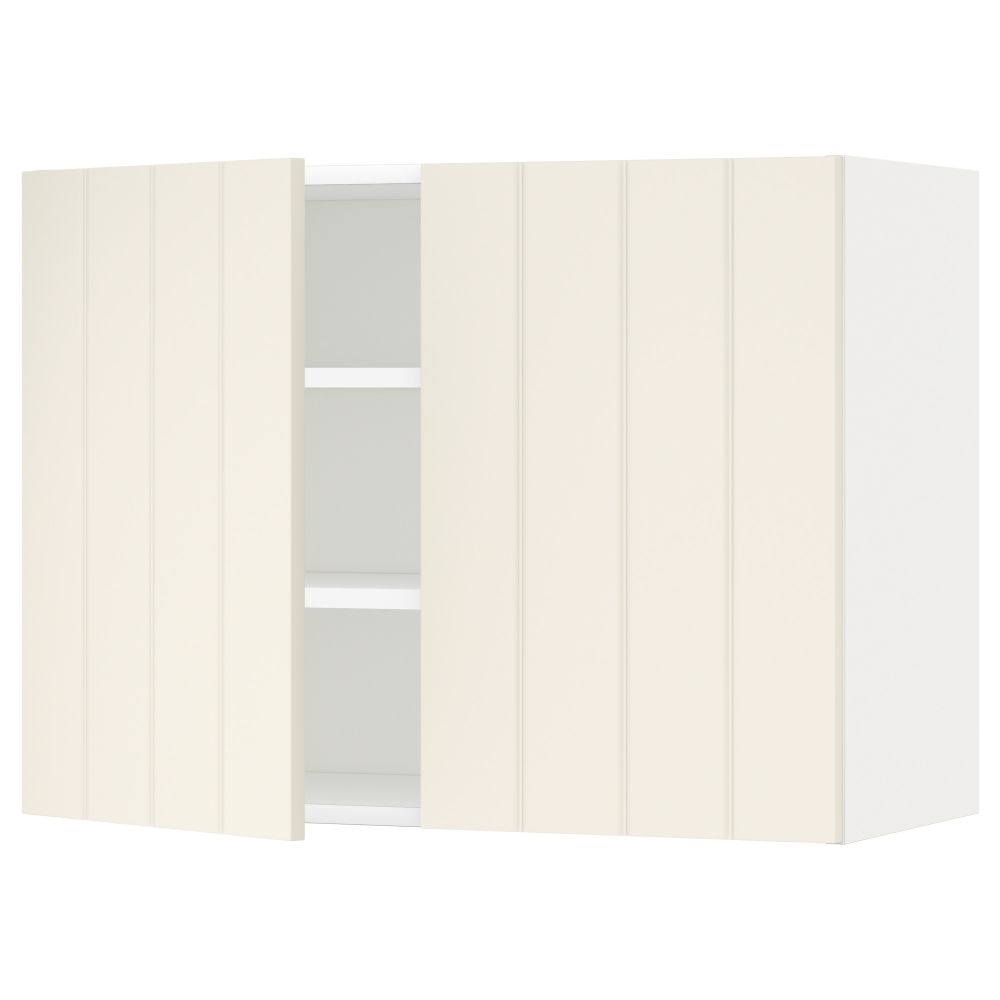 Навесной шкаф с полками, 2 дверцы МЕТОД, белый, Хитарп белый с оттенком - схема-чертеж с размерами