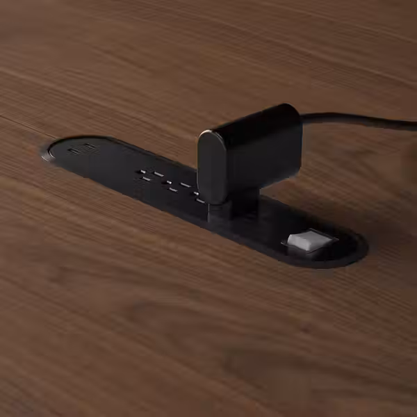 MITTZON МИТТЗОН Конференц-стол - круглой формы шпон грецкого ореха/чёрный 120x75 см - схема-чертеж с размерами