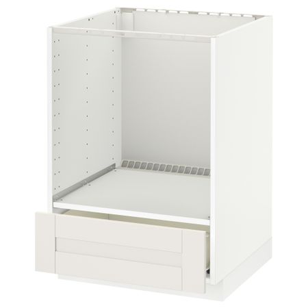 Напольный шкаф для духовки, с ящиком МЕТОД / ФОРВАРА, белый, Сэведаль белый (60x60 см)