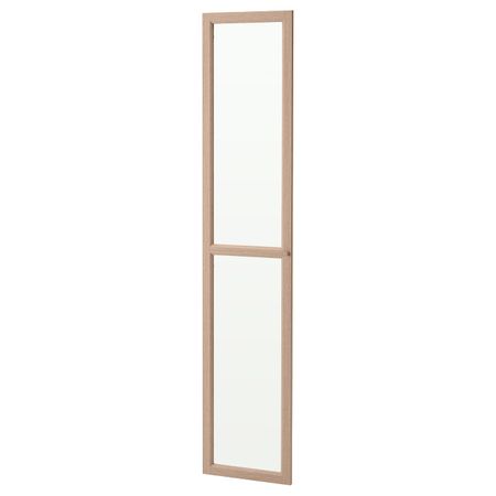 Стеклянная дверь, дубовый шпон, беленый 40x192 см IKEA OXBERG ОКСБЕРГ 504.041.93