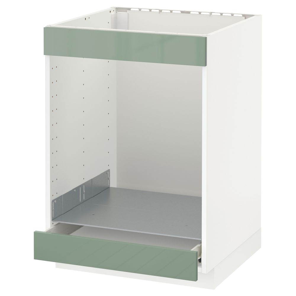 Напольный шкаф для/вароч панели+духовки/ящик МЕТОД, белый, Калларп светло-зеленый (60x60 см) - фото 1