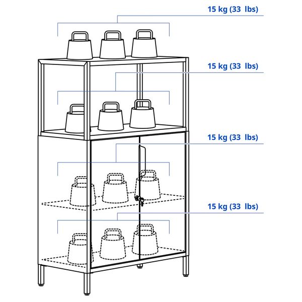 TROTTEN Шкаф с дверями - белый 70x35x110 см - фото 3