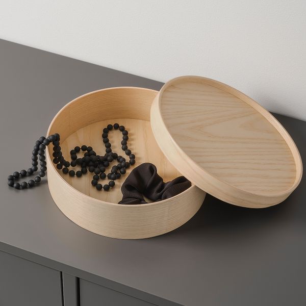 Емкость с крышкой, ясеневый шпон 25x10 см IKEA MALLGRODA МАЛЛГРОДА 604.424.82 - фото 3