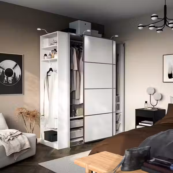 PAX / MEHAMN Гардероб с раздвижными дверьми - схема-чертеж с размерами