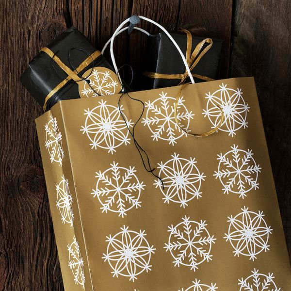 Подарочный пакет, золотой, 12x32 см/10 л IKEA ВИНТЕР 2019 004.623.07 - схема-чертеж с размерами