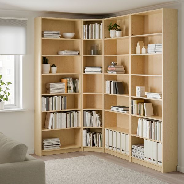 Стеллаж, 215, 135x28x237 см, березовый шпон IKEA BILLY БИЛЛИ 290.233.98 - фото 3