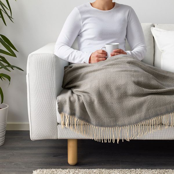 Плед, бежевый 140x180 см IKEA SIDENÖRT СИДЕНЁРТ 604.352.45 - схема-чертеж с размерами