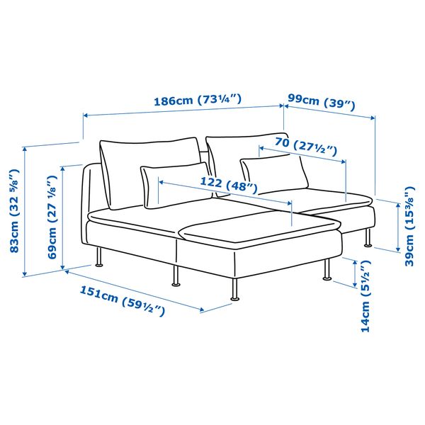 IKEA, дополнительный ракурс - схема-чертеж с размерами