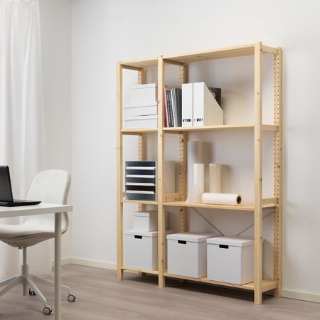 2 секции/полки, сосна 134x30x179 см IKEA IVAR ИВАР 992.483.18