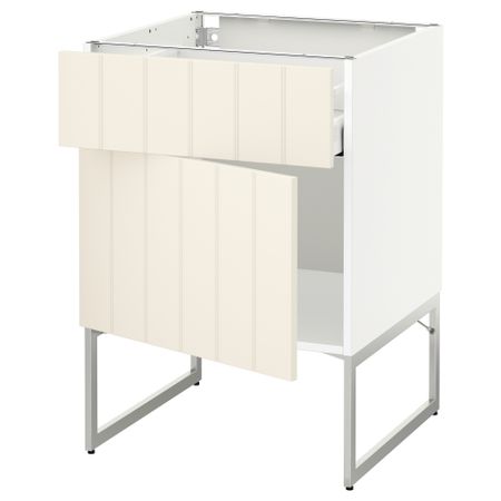 Напольный шкаф с ящиком, дверью МЕТОД / МАКСИМЕРА, белый, Хитарп белый с оттенком