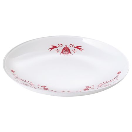 Тарелка десертная ВИНТЕР 2016, с рисунком красный (20 см)