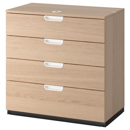 Тумба с ящиками, 80x80 см, дубовый шпон, беленый IKEA GALANT ГАЛАНТ 703.651.57