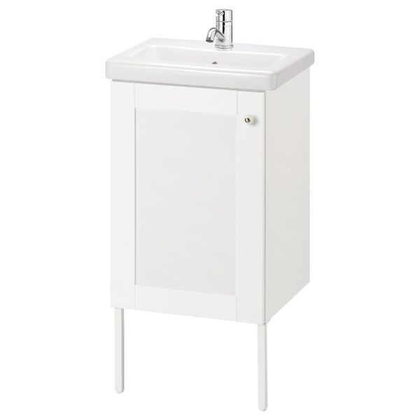 Шкаф под раковину с 1 дверцей, Йельсен белый/ПИЛКОН смеситель 44x43x88 см IKEA FISKÅN ФИСКОН / TVÄLLEN ТВЭЛЛЕН 494.304.52 - фото 1