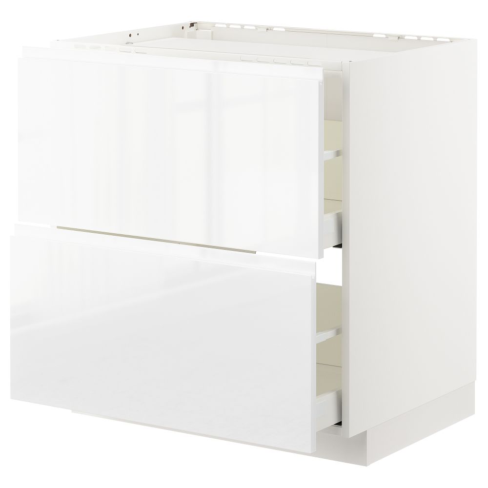 Напольный шкаф, 2 фронтальных панели, 2 ящика, 80x60 cm IKEA METOD МЕТОД, MAXIMERA МАКСИМЕРА 192.539.31 - фото 1