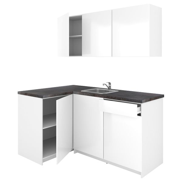 Кухня, глянцевый белый 120x180x220 см IKEA KNOXHULT КНОКСХУЛЬТ 894.045.97 - фото 1