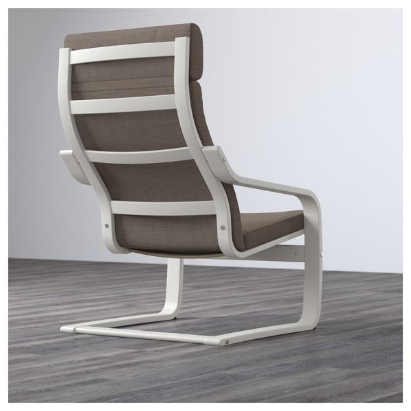 Кресло ПОЭНГ, белый, Исунда коричневый - фото 3