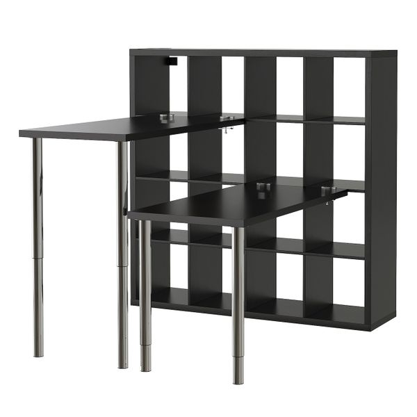 Стол, комбинация, черно-коричневый 147x147x159 см IKEA KALLAX КАЛЛАКС 192.281.16 - фото 2