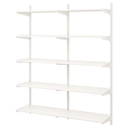 Настенная шина/полки, белый 176x41x197 см IKEA АЛЬГОТ 993.117.67
