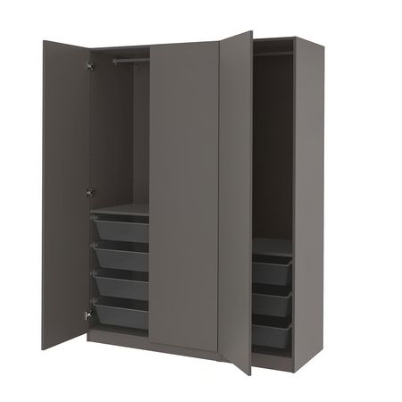 PAX / FORSAND Гардероб - темно-серый/темно-серый 150x60x201 см