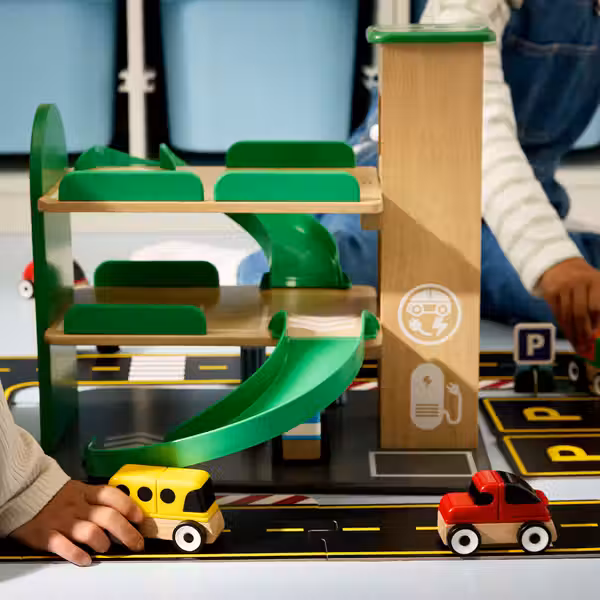 LILLABO Набор машинок, 4 предм. - спорткар/школьный автобус грузовик/полицейская машина/разноцветный - фото 2