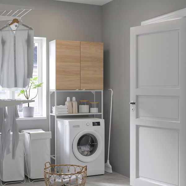 Комбинация для хранения, белый, под дуб, 80x32x204 см IKEA BEGIVENHET БЕГИВЕНХЕТ 695.480.16 - фото 3